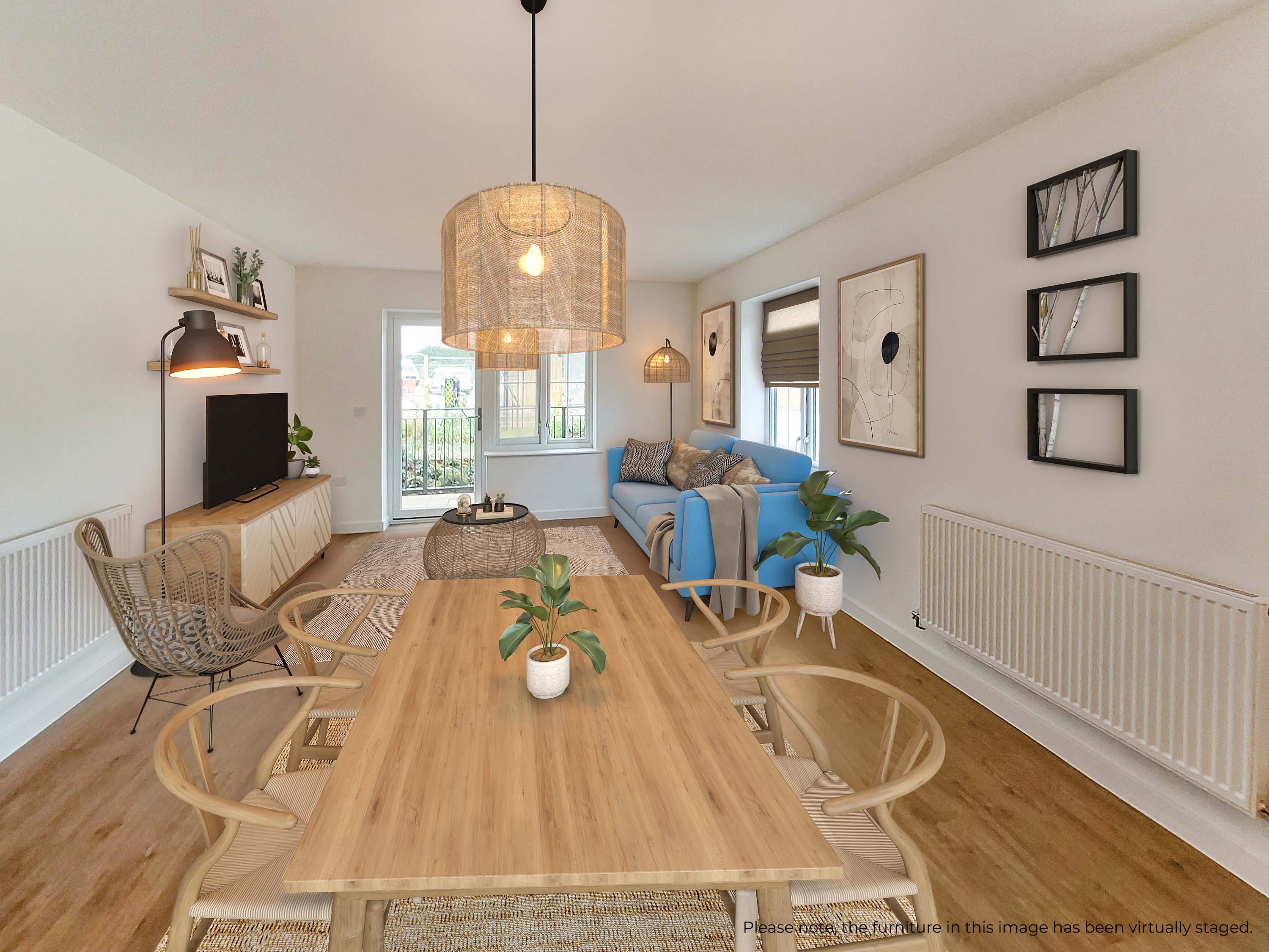 1 Bed Apartment Lounge Diner Virtual Staging